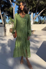 Green Jacquard Harmony Dress Petite
