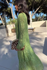 Green Jacquard Harmony Dress Petite
