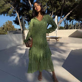 Green Jacquard Harmony Dress Petite