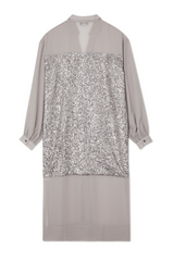 Gunmetal Sequin Lila Shirt Dress
