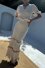 Ivory and Red Harper Dress