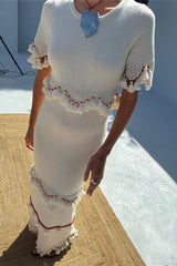 Ivory and Red Harper Dress