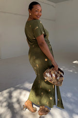 Khaki Shell Midi Dress