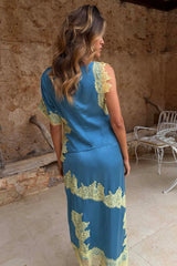 Blue and Lemon Kira Top