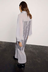 Gunmetal Sequin Lila Shirt Dress