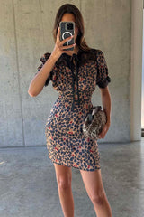Cherry Leopard Mini Lyla Dress