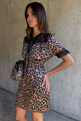 Cherry Leopard Mini Lyla Dress