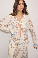 Cream Octopus Button Through Pyjamas