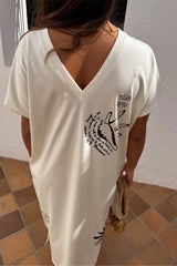 Cream Palma T Shirt Dress