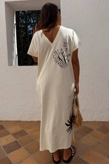Cream Palma T Shirt Dress
