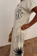 Cream Palma T Shirt Dress