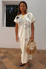 Cream Palma T Shirt Dress