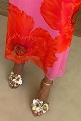 Pink Poppy Sleeveless Mesh Dress