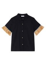 Black Raffia Shirt