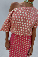 Pink and Red Jacquard Tilly Dress