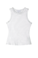 Silver Ribbed Tank Top