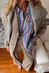 Blue Cotton Stripe Miley Shirt