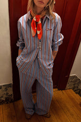 Blue Cotton Stripe Miley Shirt