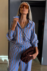 Blue Cotton Stripe Miley Shirt
