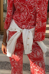 White Marley Shirt with Gold Studs