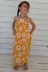 Girl's Yellow Cotton Sun Dress