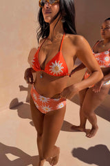 Orange Sun Triangle Bikini Top