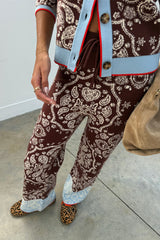 Chocolate Bandana Wide Leg Trousers