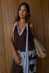 Chocolate Blue Lace Top