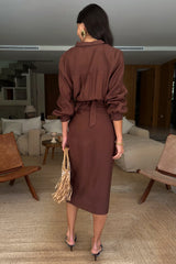 Chocolate Midi Miley Shirt Dress