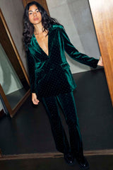 Emerald Velvet Blazer