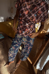 Denim Paisley Barrel Leg Jeans