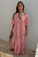 Red Stripe Jersey Dress