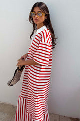 Red Stripe Jersey Dress