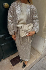 Sequin Maxi Wrap Jaspre Skirt