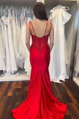 Double Straps Dusty Blue Appliques Long Dress