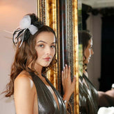 Ruby Rocks Sancha Fascinator - Black/White