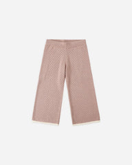 Rylee + Cru Pointelle Collared Top and Knit Pant, Rosewood