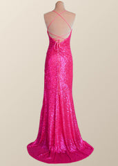 Champagne Sequin Ruched Fitted Long Prom Dress