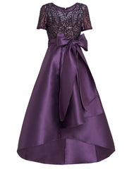 Gina Bacconi Noemi Embroidered High Low Maxi Dress