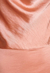 True Decadence Peach Satin Cowl Neck Maxi Dress