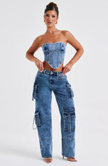Yasie Corset - Dark Wash
