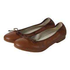 1536 - Tan Soft Leather Flats for Girl by London Kids