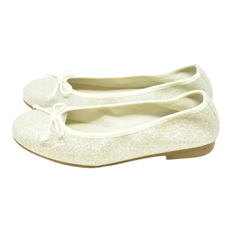 1536 - Gold Glitter Flats for Girl by London Kids