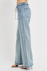 Hazel Blues® | RISEN Straight Leg Jeans with Pockets