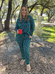 Hazel Blues® |  PREORDER: Candy Cane Pajama Pants Set