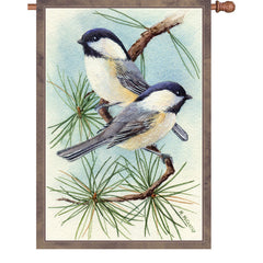 28 in. Flag - Chickadee Vignette