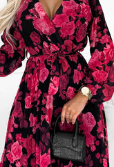 LBD Exclusive  Burgundy Geppi Print Dress