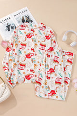 Hazel Blues® |  Printed Collared Neck Top and Pants Lounge Set