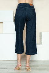Hazel Blues® |  Judy Blue Side Seam Braid Detail Crop Wide Leg Jeans