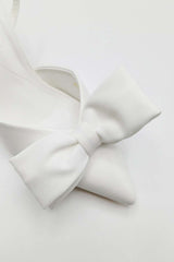 Jaycee Bow Detail Slingback Court Shoes in White